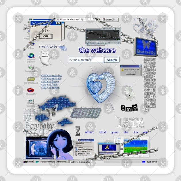 Cybercore World Blue Aesthetic Sticker by Cyber Cyanide